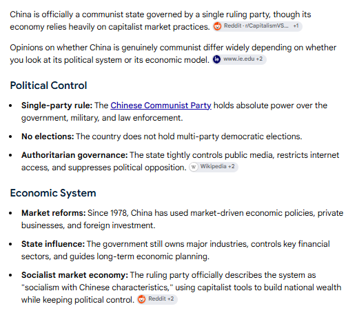 RedPrometheus9's tweet photo. @ManBearPew @beaverd USSR was a massive success so long it lasted, and it's switch to capitalism was disastrous.

China is still communist, they had corporatism since the start.
Deng only opened China to foreign investors but they are nothing like capitalists, all companies have majority state stake. https://t.co/q5Z3RJPS5Y