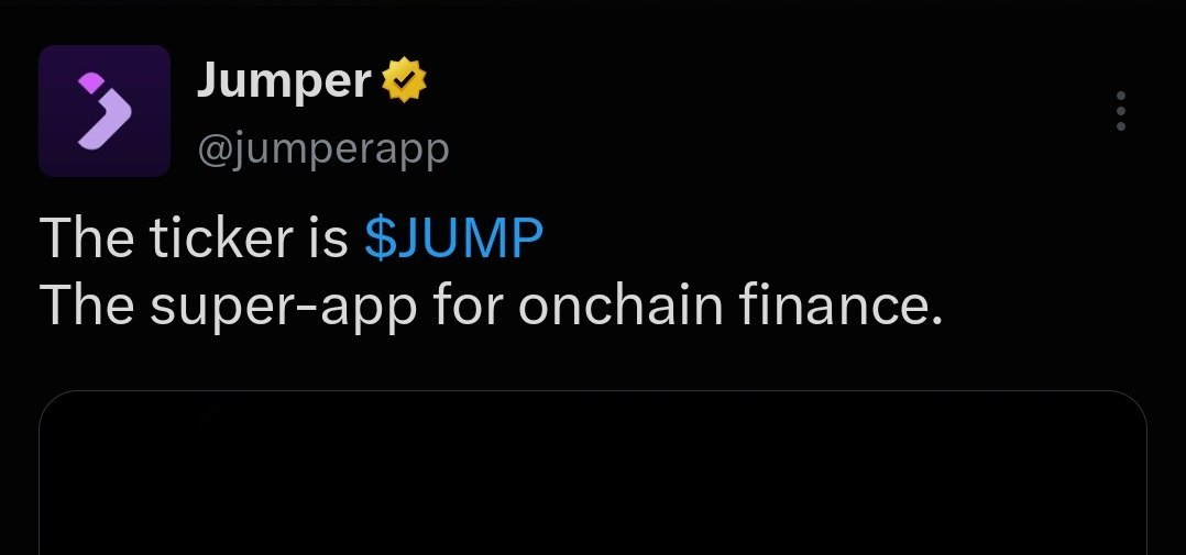 MazharulWeb3's tweet photo. Jumper $JUMP Token Confirmed 🔥

➡️Join Waitlist: https://t.co/kVhKjfIRKm

✅ Connect X 
✅ Done https://t.co/VZYaMOqv06