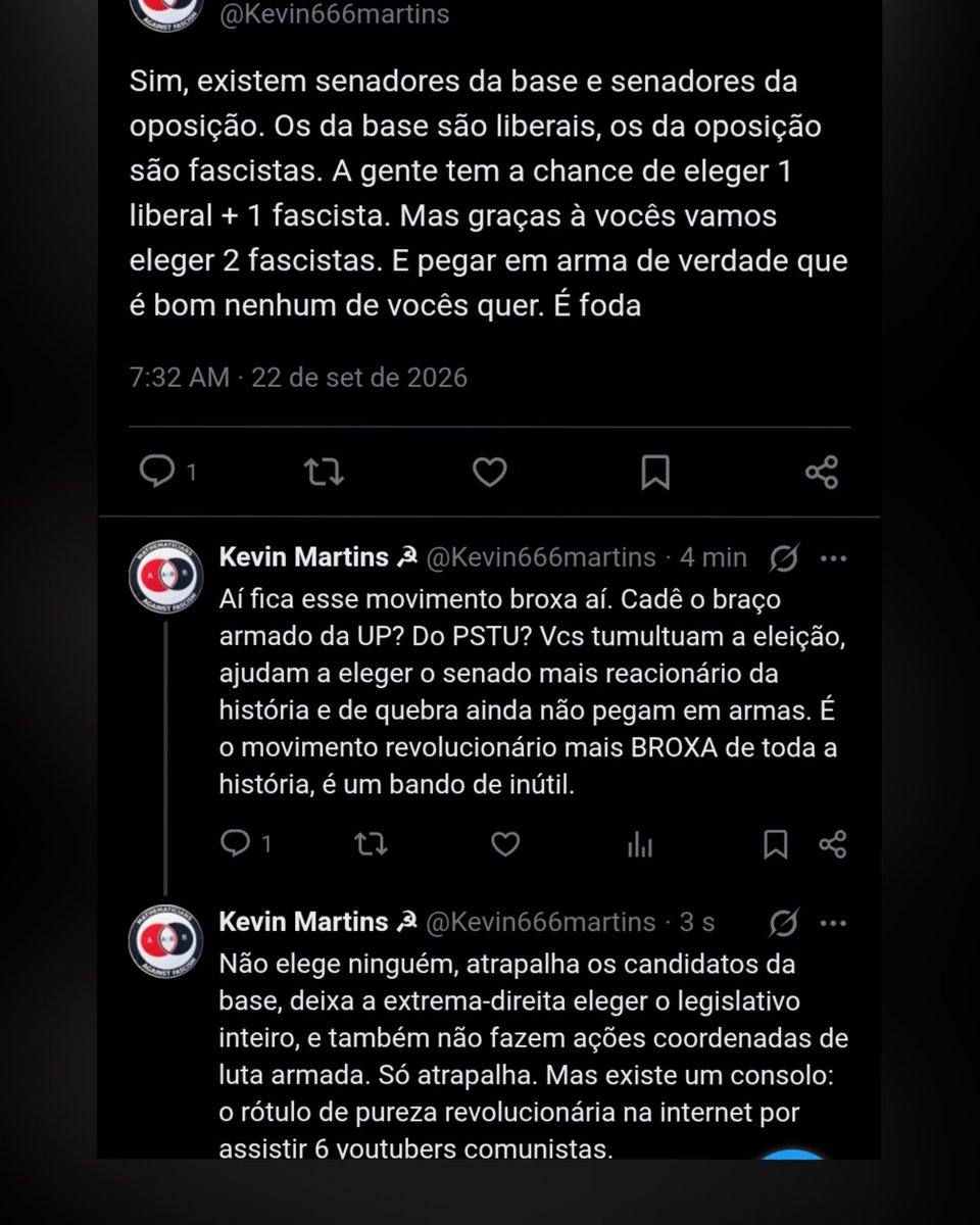 Kevin666martins's tweet photo. @wvrdcrr É como eu to tentando falar pra eles... Mas eles tem orgulho de serem idiotas https://t.co/owP61bzgjc