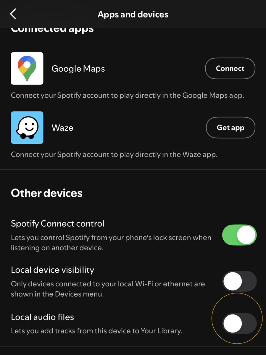gcfskies's tweet photo. ִ˚₊‧꒰ა Tutorial how to add local files ໒꒱ ‧₊˚

• open your spotify 
• go to settings
• click 'apps and device'
• turn on the 'local audio files' https://t.co/GhzzOjSXMv