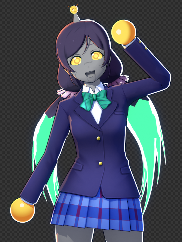 LuminaryOfAges's tweet photo. Wanted to make a model Edit of Nozomi to look like The Joke-Explainer 7000 from Siivagunner! So I finally did it!
Kinda weird seeing Joke-Explainer with regular proportions. XD
(She has orb hands and normal hands)
#Silvagunner https://t.co/uQrWfWHwHj