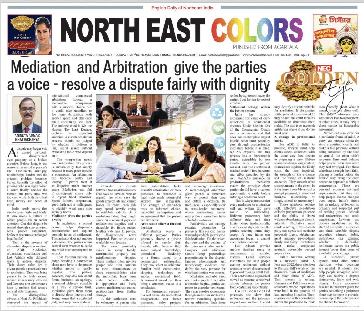 AnindyaKumarBh1's tweet photo. Mediation- Arbitration- resolve a dispute fairly with dignity https://t.co/U1ctayXY3q