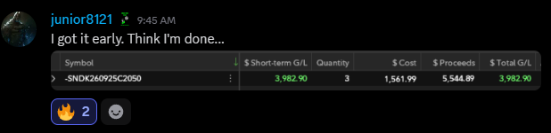 Freedom_Stocks's tweet photo. JR hit for 4K on SNDK calls today -- best part is he took this on his own, teaching traders how to identify these set ups is why we do what we do..

Teach a man to fish, they are set for life $SPY $SNDK $MU https://t.co/oiqqeNIhWM