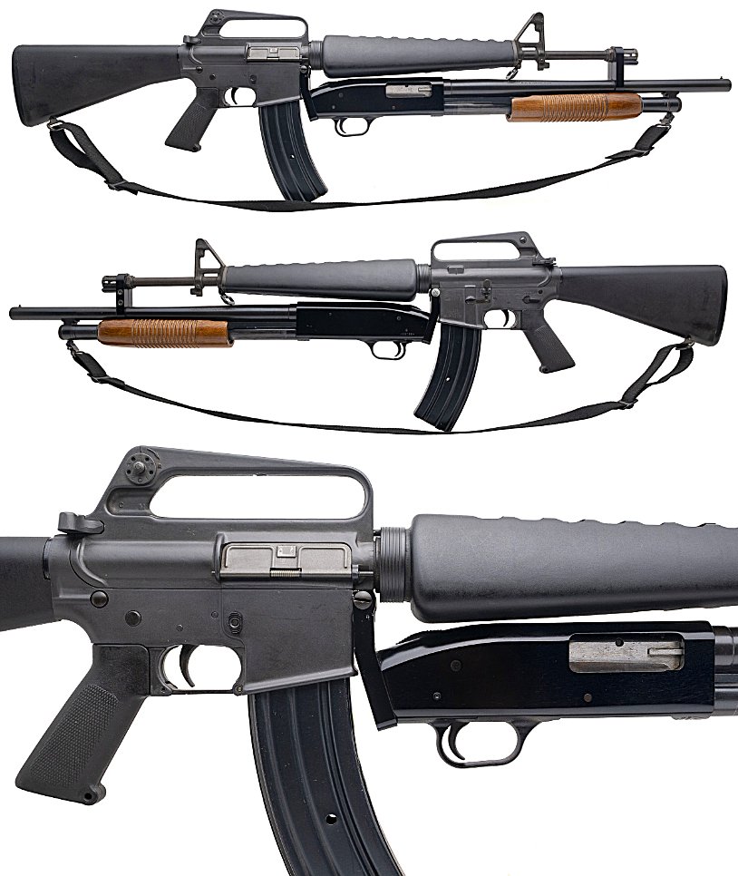 AutoMagArchive's tweet photo. Custom 1980s Colt SP1 with under-barrel Mossberg 500A 12GA https://t.co/OZURNk2zhd