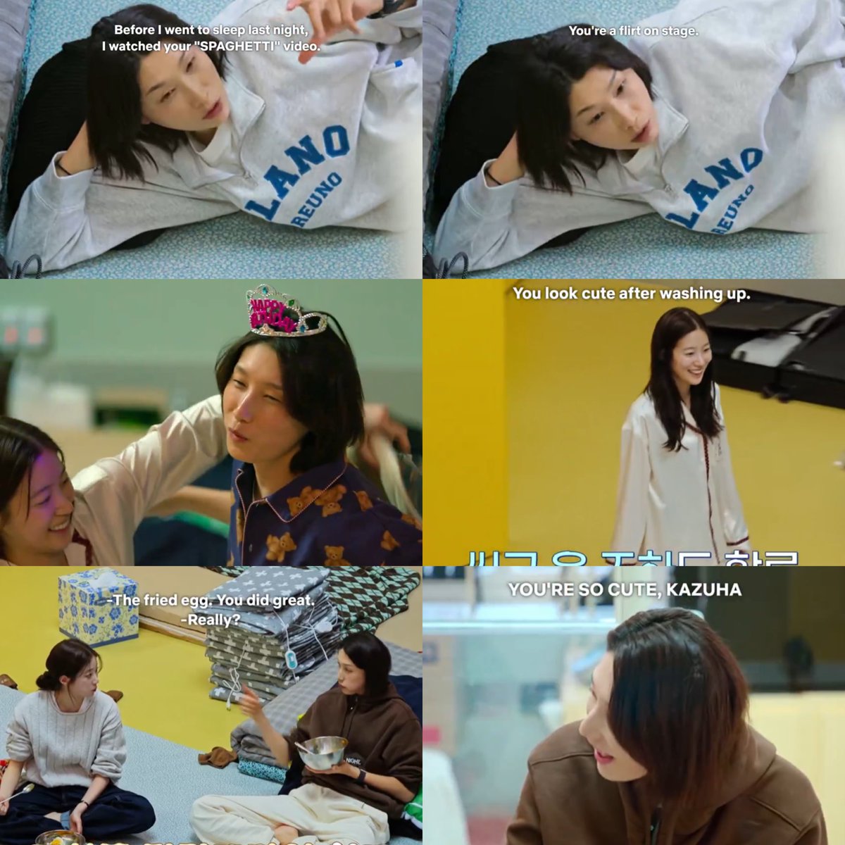 kazumoyed's tweet photo. kazuha and yeonkoung’s bond is so fricking cute throughout this season. yeonkoung keeps complimenting kazuha’s looks, dancing, skills, everything under the sun ;(…i’m so glad she had some comfort in a form of a friend this season 🩵 my girls, their dynamic is BEAUTIFUL https://t.co/nx8YgUDsAn