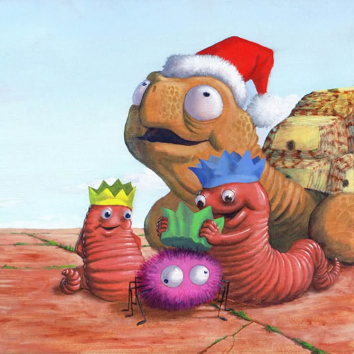 AlbertTortoise's tweet photo. THEY IMMEDIATELY PUT ON FESTIVE HATS.. See more in #ALBERTthetortoise picturebook ALBERT AND CHRISTMAS. Available Now 10 #ALBERT #picturebooks, 3 #BoardBooks & #ActivityBook https://t.co/WA5TBITS18
#tortoise #christmas #illustration #painting #bookseries #worms #spider #hats https://t.co/WIJfjj3RqC