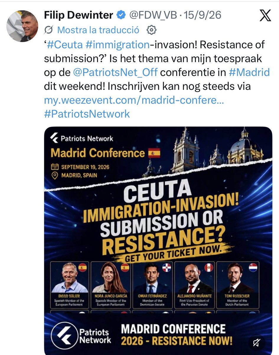 aleixclario's tweet photo. Això també debia ser un error involuntari: Aliança es reunia ahir amb un diputat de l’extremadreta flamenca que, dos dies abans, participava a Madrid a una conferència dels Patriots de Vox 🍻 https://t.co/LYpNPS3i52