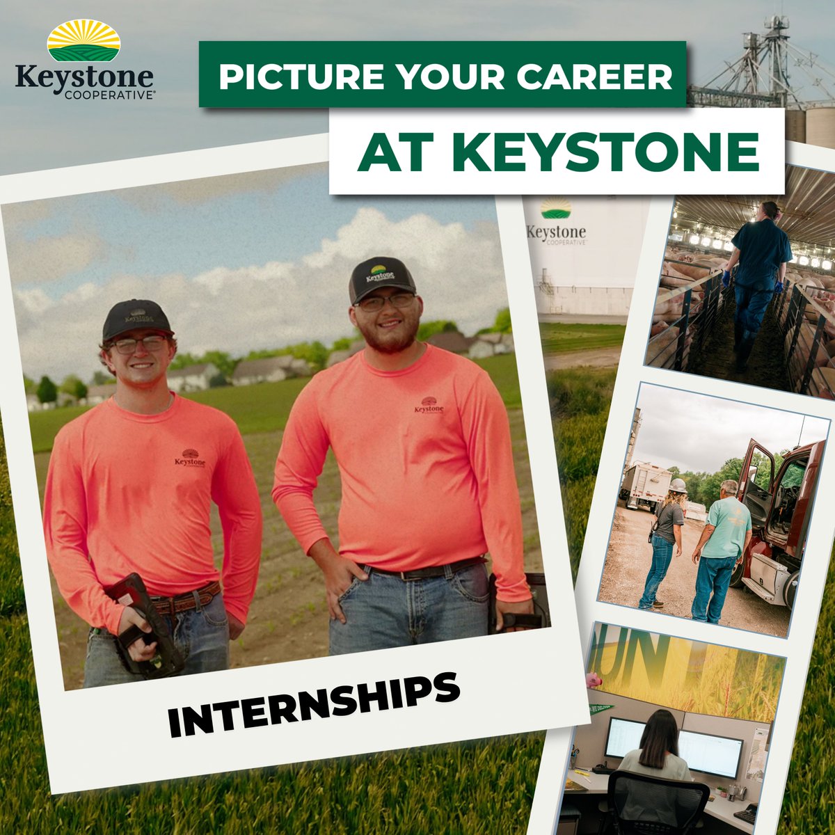KeystoneCoop's tweet photo. Applications for Keystone’s 2027 Internship Program are now open!🌱👏

Whether you're scouting fields, analyzing data, creating marketing campaigns, or supporting technology solutions, you'll gain hands-on experience alongside industry experts.

Learn more about our internships here: https://t.co/0FqWEB74py