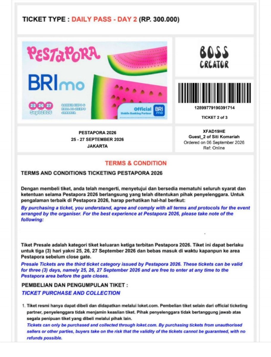 lastbutnotlif's tweet photo. ⚠️ PENIPUAN TIKET PESPOR ⚠️

kena scam tiket pestapora day 2 sama si siti @lovebeitsme 

hati-hati ges untung aku cuma beli 1 tiket https://t.co/OYNXEz8lJH