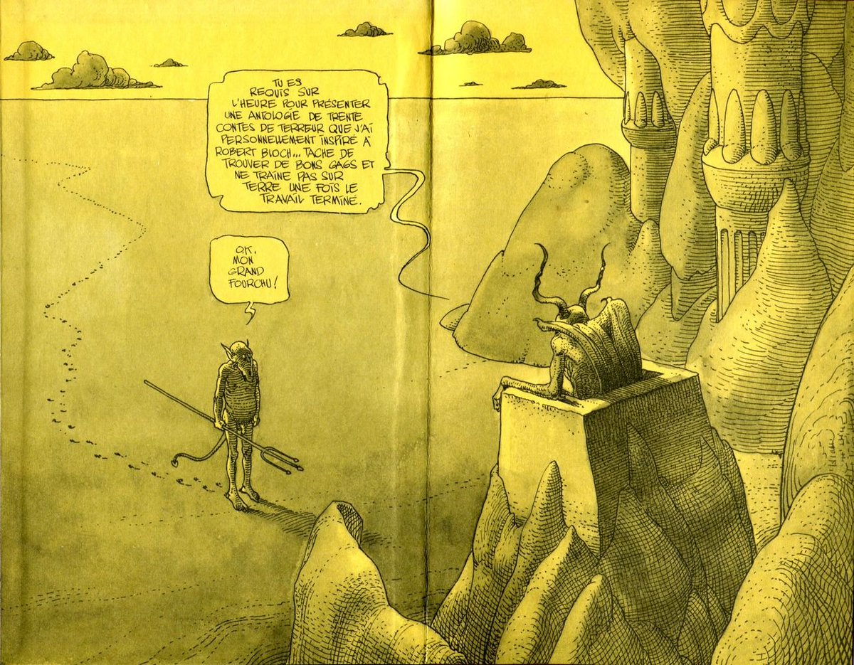 cybersfere's tweet photo. Dans le rayon #sciencefiction ➡️ #Opta #AventuresFantastiques un des sommets de la collection, donc plutôt rare et recherché : une sélection de Contes de terreur de Robert #Bloch (Psychose !) superbement illustrés par #Moebius. TL à 6120 exemplaires.
https://t.co/rMeY4pibTP https://t.co/O6uYLkguqA