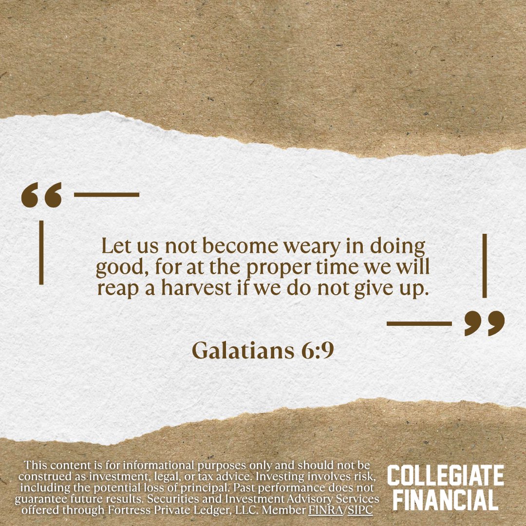 CollegeFinGroup's tweet photo. Not every good deed brings immediate results. Keep showing up, keep doing good, and trust God’s timing. The seeds you plant today may bear fruit in ways you can’t yet see. https://t.co/6qcKkI74so