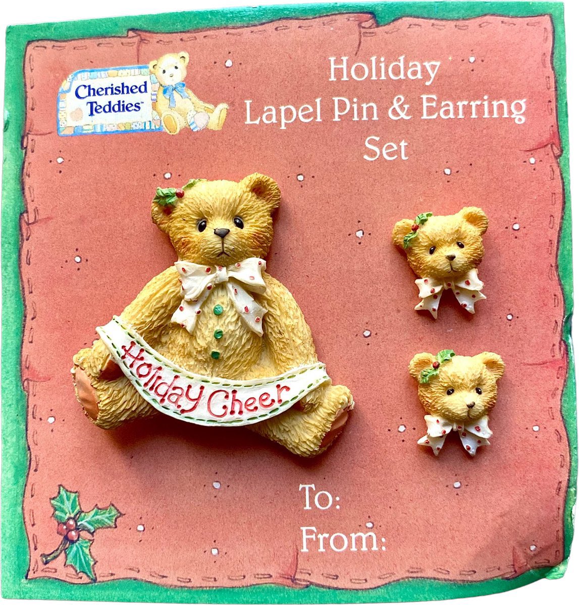 yunfettizsu's tweet photo. Vintage cherished teddies Pin &amp; Earring set ˖ ݁♬⋆. https://t.co/o6tsih6fPC