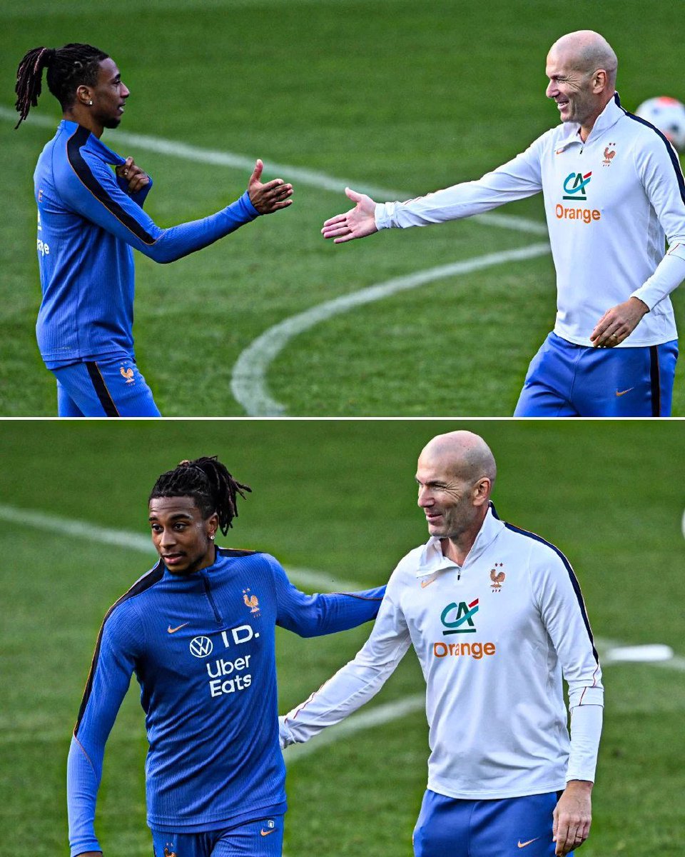 scorestv07's tweet photo. Michael Olise and Zinedine Zidane getting acquainted in France training 🤝🇫🇷 https://t.co/yOaGjT9T0S