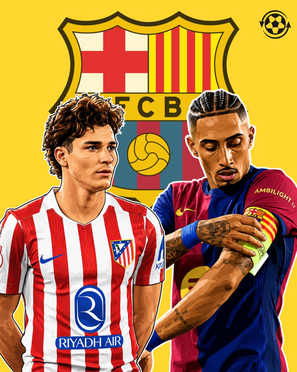 DeadlineDayLive's tweet photo. 🚨 Julián Alvarez is ready to PUSH for a move to Barcelona in January after becoming unhappy with the negative treatment he has received from Atlético Madrid fans. 🇦🇷

However, Barça are unlikely to pursue a deal due to Raphinha’s stunning start to the season. 

(Source: El Nacional)