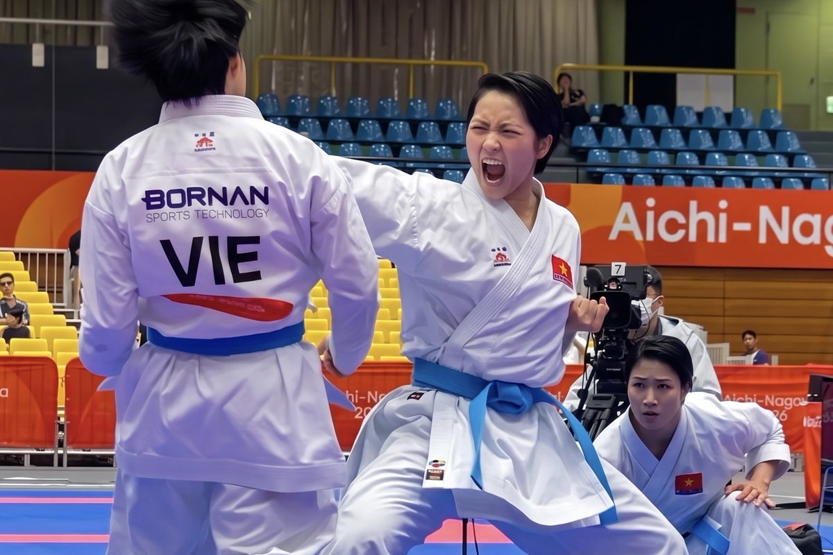 justtodo18's tweet photo. 🇻🇳 Vietnam’s women’s kata team opened with a commanding 5–0 win over Nepal in the quarterfinals, then repeated the scoreline against Chinese Taipei in the semifinals to reach the final.
#Karate #Kata #Vietnam
#ASIAD2026 #AsianGames https://t.co/NUqQ8UtBXA