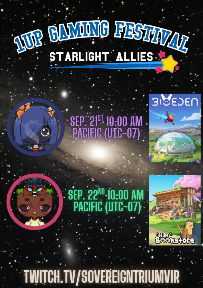 SovTriumvir's tweet photo. Are you ready friendos?? Time to check out the Idle Bookstore by @magic_inn and a little more!! Join us in chat for another fun filled charity day at 10am Pacific! #indiegame #idlebookstore #pngtuber #Twitch #streamer #blerd #vtuber #FoundFaemily #vSprouts #VSmarties #QGCreator https://t.co/4irinuKazi