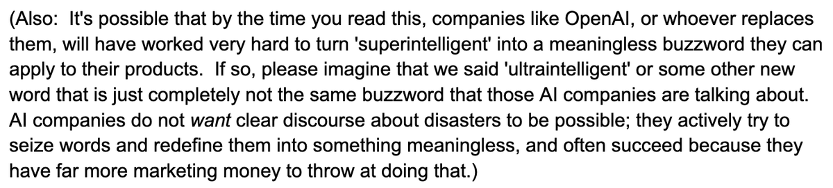 So8res's tweet photo. On second thought, maybe I shouldn't've cut this parenthetical from If Anyone Builds It https://t.co/poIHF4lrpV