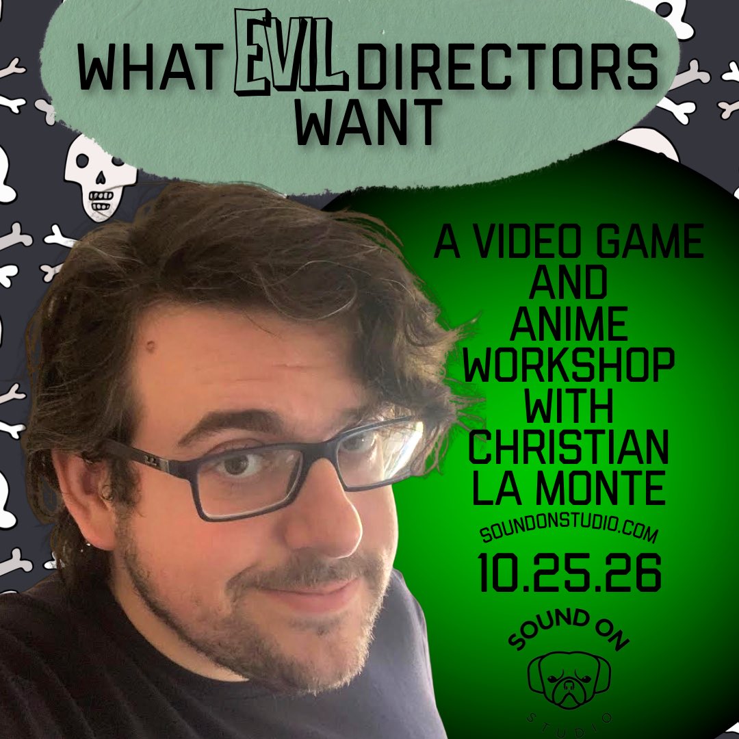 SoundOnStudio's tweet photo. This is big. 😯 Fresh from co-directing Fire Emblem Fortune’s Weave, join Voice Director &amp; VA Christian La Monte in this 3 hour, Halloween themed video game and anime workshop! Learn what directors are looking for while you’re in the booth! https://t.co/EGtKIMZJPa! 🐶🎉 https://t.co/N5Dy69kI1M