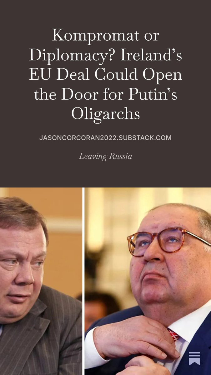 jason_corcoran's tweet photo. The bitter irony. Mikhail #Fridman, who once tried to acquire an Irish golden passport, has let off the sanctions hook by an Irish-led EU presidency. 
● Fridman also batted for Ireland when his Alfa Group were asked to manage €500m Sean Quinn portfolio
https://t.co/ATBmFYWksQ https://t.co/T9wlOFSH9P
