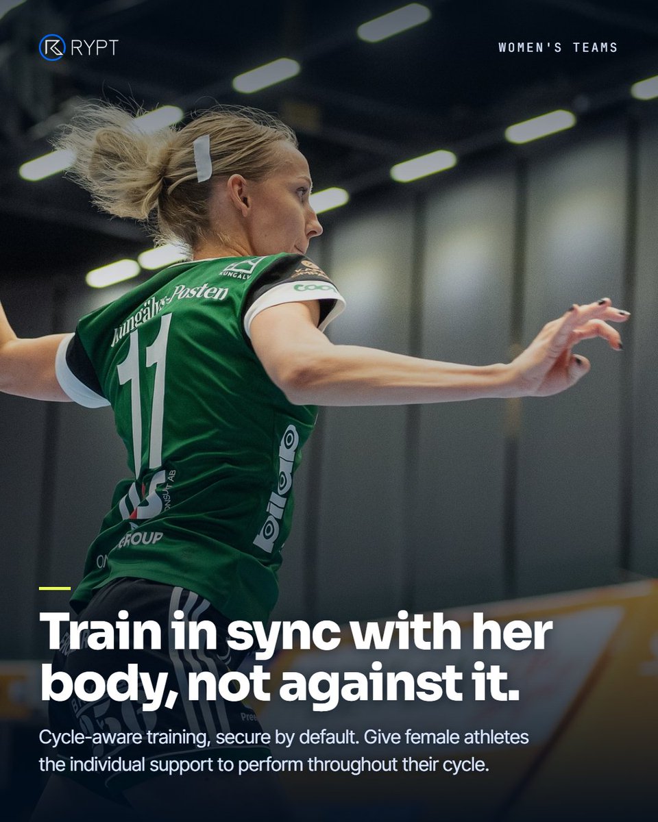 AppRYPT's tweet photo. Train female athletes intelligently.

Use Athlete Menstrual Cycle Tracking alongside other RYPT solutions for deeper insight into her body and what she needs.

Start your free trial at https://t.co/qa3g4WUOZR https://t.co/VA9gXo0kzg