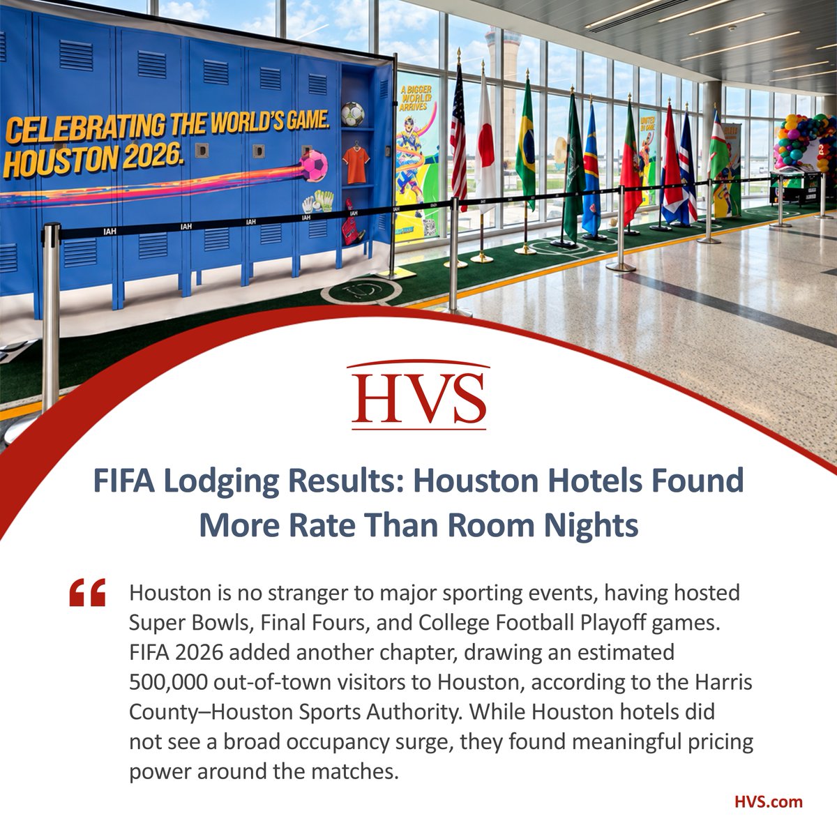 HVS_Consulting's tweet photo. In the latest HVS article, Bunmi Oyinloye examines how the 2026 FIFA World Cup translated into hotel performance for Houston and what the tournament could mean for the city's long-term positioning as a destination.

Read more here: https://t.co/3T2ZurQjN2 https://t.co/hVnQNo3wEs