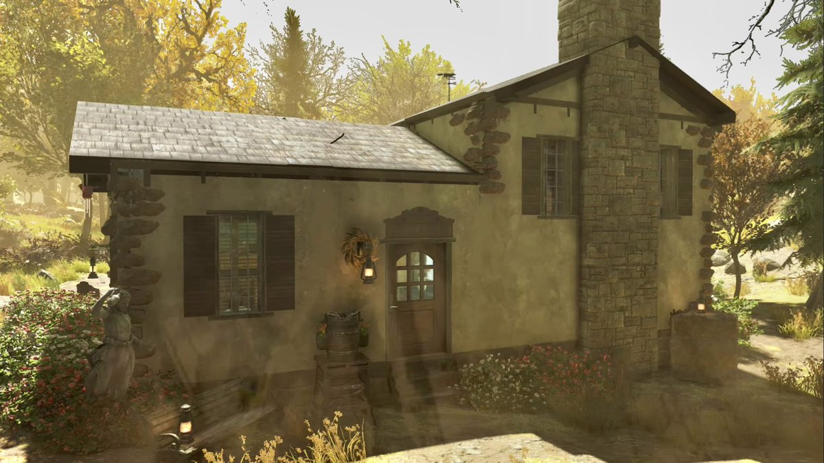 theflailingfox's tweet photo. Some screens from my Cozy Rustic Stone Cottage CAMP Build 😊❤️ https://t.co/PABdkTYcnS 
#Fallout76camp #fallout76 #falloutcamp https://t.co/wgn8Eljcb1