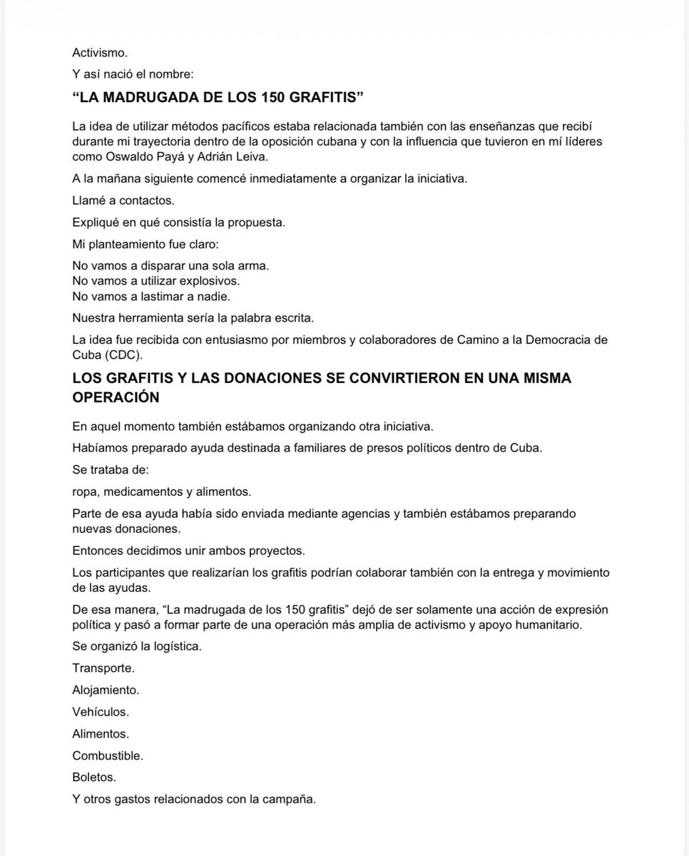 CamDemPac's tweet photo. LA MADRUGADA DE LOS 150
GRAFITIS
La historia de cómo nació, desde una celda en Panamá, una campaña de activismo político y pacífico en Cuba.
"Sin bombas, sin armas, sin disparos. Nuestra herramienta sería
la palabra escrita."
Boris Mauricio Betancourt Hernández
Presidente de CDC
19 de septiembre de 2026
#LaMadrugadaDeLos150Grafitis #Cuba #Panamá #CDC