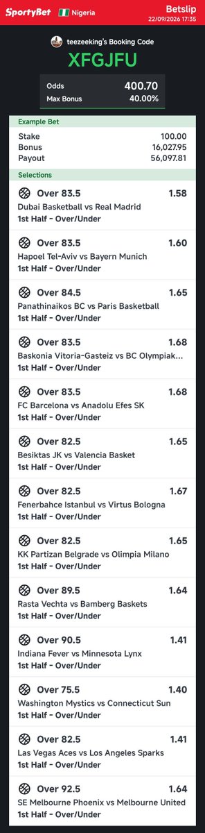 TeeZeeKing's tweet photo. First half overs 🏀

400 odds

XFGJFU https://t.co/O39YOQKP6Y