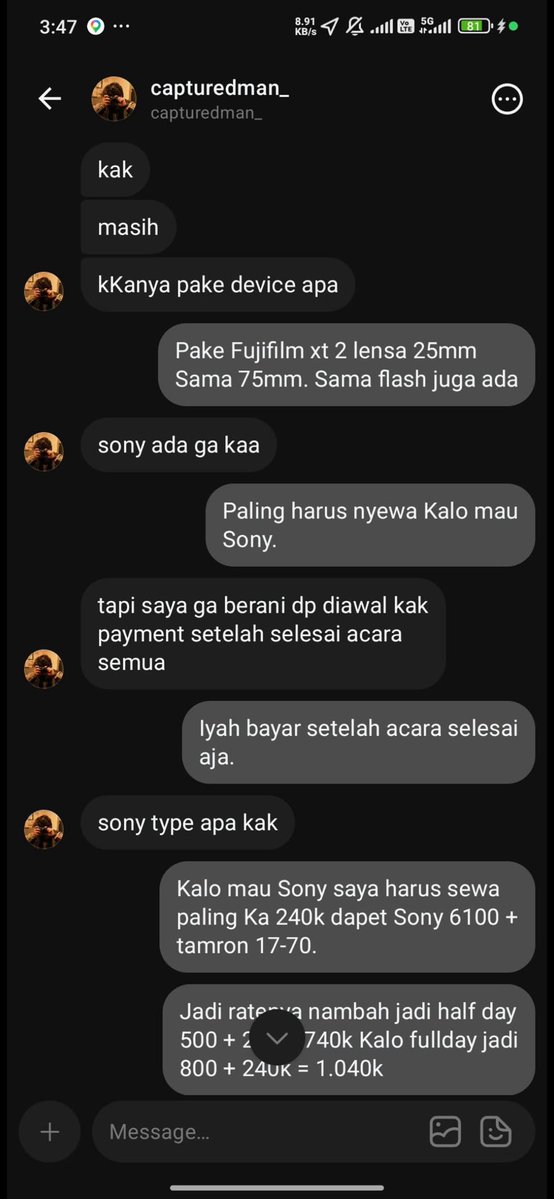 bardanslm's tweet photo. dunia makin gila aja gaes... 😅
modus begal makin pinter, 
jadi dia buka loker job fotografer di threads, lalu pas ketemuan di begal diambil kameranya diancem pake clurit. 

yg bangke nya pelaku request kamera yg mau dia begal pula 🥲

bahkan mau cari duit aja di konoha udah gak aman lagi, stay safe gaes 🥲

mau tanya gaes sbnrnya yg gini2 busa dilacak gak sii??? apalagi secara terbuka di threads tuh akun buka lokernya 

cek 👇🏻👇🏻👇🏻