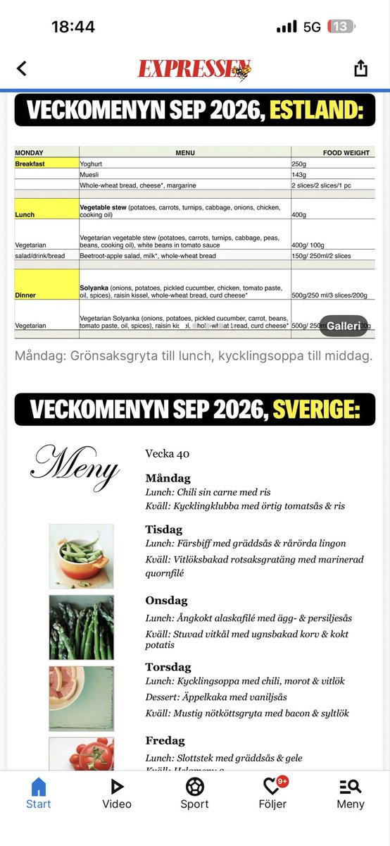JHuitfeldt's tweet photo. Jag vill inte vara primitiv men har ändå svårt att bli rejält upprörd över klagomålen från de svenska fångar som får testa på estländsk kriminalvård. Jämförelsen av menyer blir nästan ofrivilligt komisk. https://t.co/mGUgbTuxTR