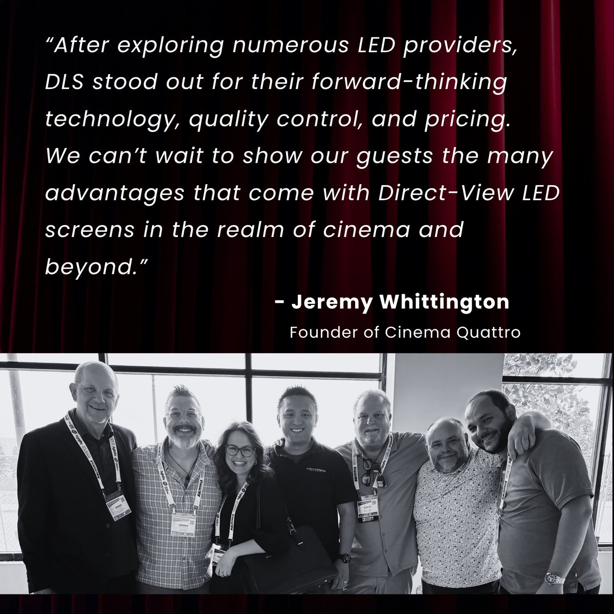 DLightSources's tweet photo. Coming Soon! Cinema Quattro to Install #CineLEDMAX: USA’s First Sound Transparent #LED Cinema Screen.

Read more on how CineLEDMAX redefines the cinematic presentation both visually &amp; acoustically: https://t.co/FkpifGBNzy

#LEDcinema #Cinema #MotionPictures https://t.co/6S2GqxdxXp
