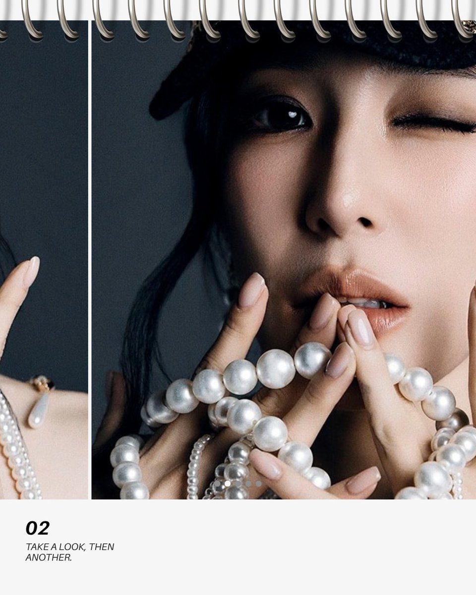 Tiffaanny's tweet photo. Look, and look again. The pearls deserve all the attention in this one. They catch the light so beautifully on camera, especially paired with the tilted beret and such a bold concept. Definitely one of those looks that gets better the longer you look at it. https://t.co/qqD6Jv8cGi