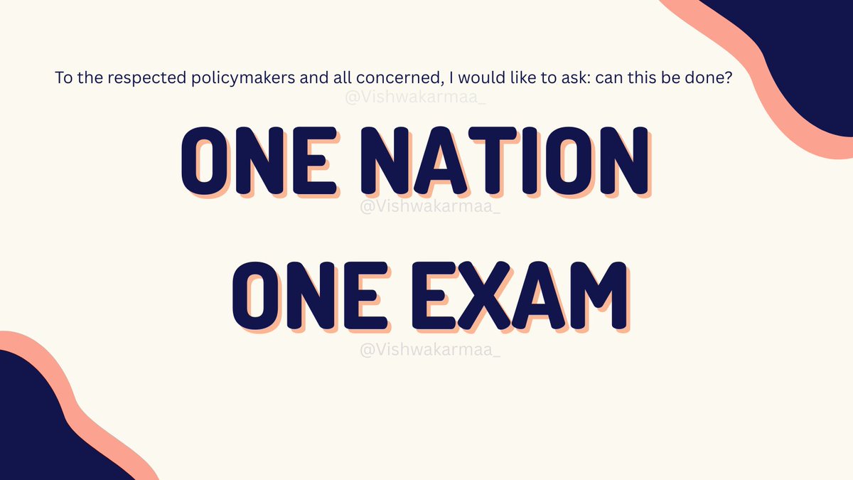 Vishwakarmaa_'s tweet photo. 💥 ONE NATION, ONE EXAM ✅

❌ No more KPSC, no more 30+ state PSC exams.

If we can dream of One Nation, One Election, why not One Nation, One Exam for all govt jobs?

Keep UPSC, scrap redundant PSCs, one single-window exam for States, UTs and selected Union posts.

Stop duplicating bureaucracy. Start empowering a generation.

#OneNationOneExam #UPSC #Governance