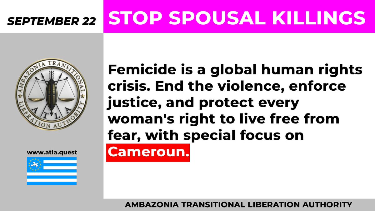 acntelnet's tweet photo. ATLA condemns femicide in all its forms. We call for justice, protection, and accountability worldwide, with urgent attention to #Cameroun. #StopFemicide #EndViolence #JusticeForWomen https://t.co/UK67s65qZt