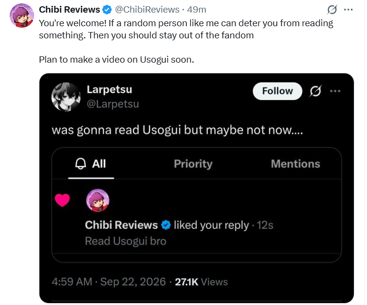 unknownxreviews's tweet photo. hot take: chibi reviews is part of a fandom, knowns as lolicon fandom and ego boost asshole as well.... https://t.co/FBBOTvOZfm
