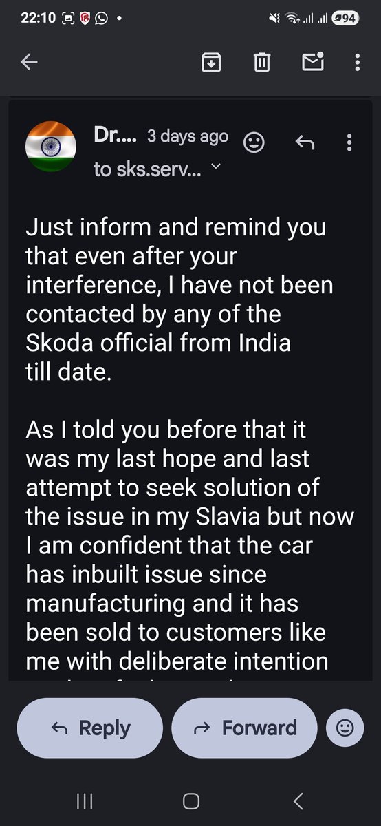 Chirkut_007's tweet photo. Beaware of @SkodaIndia @SkodaIndia_PR selling deliberately faulty cars in India and never helped to resolve just trying to over warranty period and Skoda, Germany also helping them and not taking action on complaint @globalskoda @SkodaGroupCZ @skodaGroupEN weired car #Slavia 1/2 https://t.co/rYQP6rNQba
