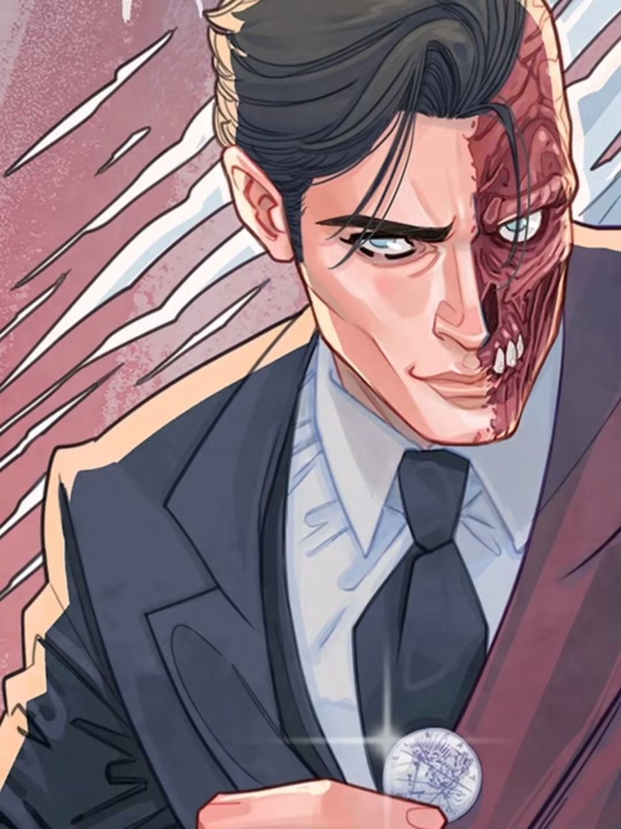 S_Marguerite's tweet photo. Villain incoming! DC Comics "Two-Face" Harvey Dent's illustration for Barbara Gordon: Breakout #8 cover art - I enjoyed a lot working on this cover, more soon 🪙🖤🔒
@dccomics #twoface https://t.co/3YLyt9r9KC