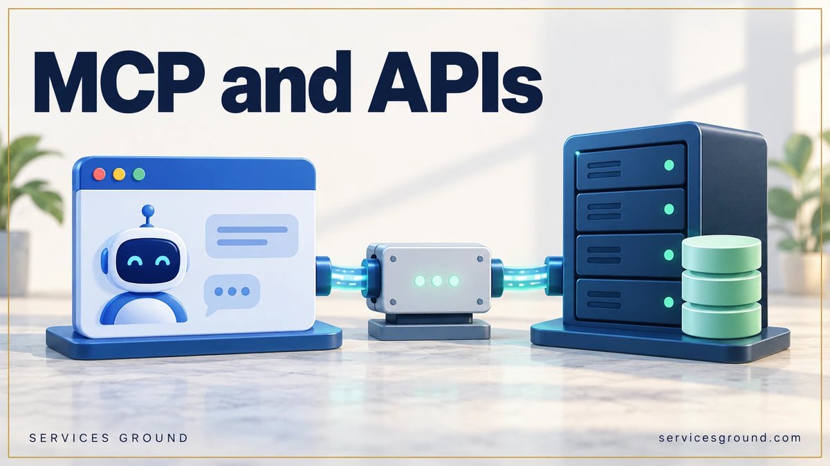 servicesground's tweet photo. MCP can expose an API-backed operation. It does not replace permission checks. Compare the interfaces using an order-status example:

https://t.co/Z63o4qs7Kh https://t.co/2IJ63B6y2q
