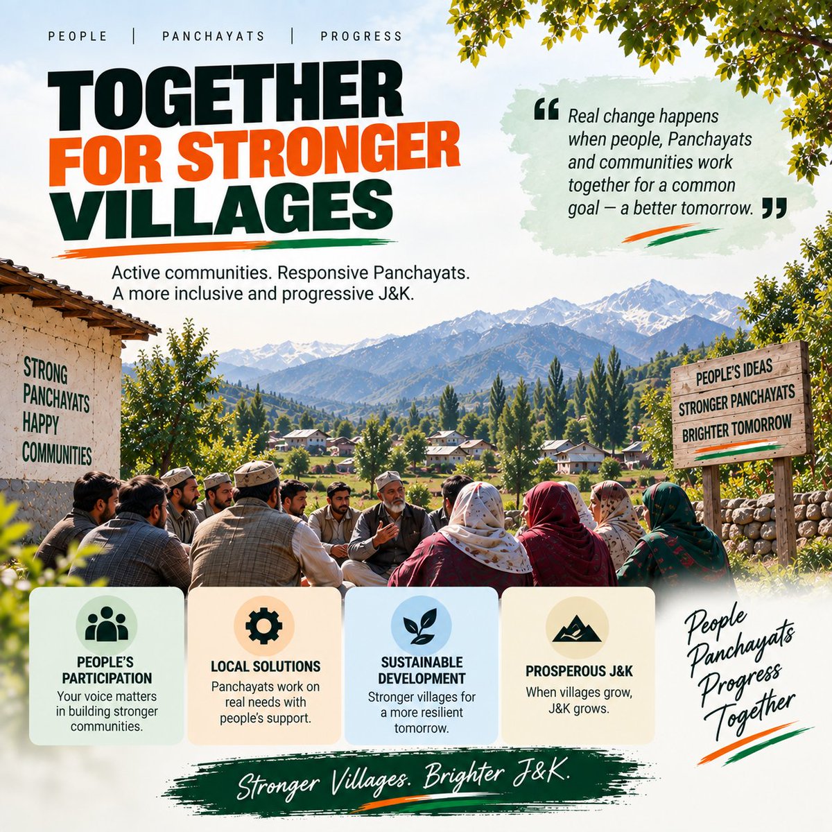 RGPRSJKOFFICIAL's tweet photo. Together for stronger villages. 🌱
People, Panchayats and communities working together can strengthen local participation and development.
Stronger Villages. Brighter J&amp;K. 🇮🇳
@INCIndia @RahulGandhi @mudr4 @SunilPanwarINC @RGPRSinc https://t.co/5y9F689lQ9