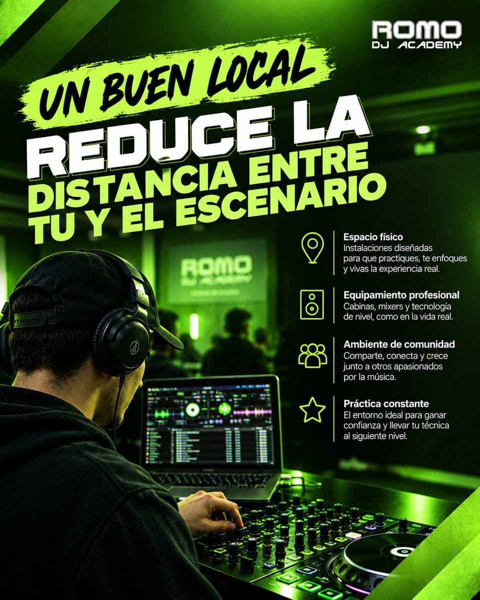 ROMODJEC's tweet photo. Un espacio pensado para aprender, practicar y crecer como DJ. 🎧
En Romo DJ Academy combinamos técnica, experiencia y práctica para llevar tu nivel a otro punto.
📍 Quito
🎧 Clase Demo SIN COSTO
📲 Agéndala por el WhatsApp de nuestro perfil
#Curso #DJPro #DJQuito #Aprende https://t.co/KvPWW7GV7k