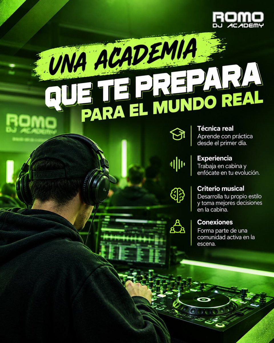 ROMODJEC's tweet photo. Un espacio pensado para aprender, practicar y crecer como DJ. 🎧
En Romo DJ Academy combinamos técnica, experiencia y práctica para llevar tu nivel a otro punto.
📍 Quito
🎧 Clase Demo SIN COSTO
📲 Agéndala por el WhatsApp de nuestro perfil
#Curso #DJPro #DJQuito #Aprende https://t.co/KvPWW7GV7k