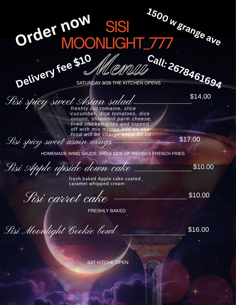 wildboy_gotti07's tweet photo. Menu kitchen open 9/26 pre order now pay Friday n we deliver Saturday kitchen open 12pm tell go follow my food IG page to place order @SisiMoonlight_777 order now https://t.co/CmTpe09p91