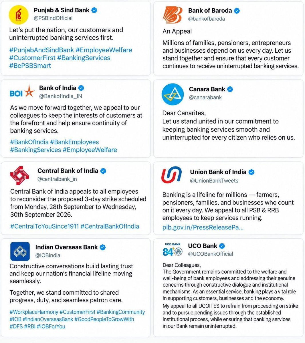 nijinbs's tweet photo. Banks are deeply concerned about the disruption a 3-day strike may cause, but where was this concern when bankers lost their lives to unbearable work pressure? New recruits replaced them, while their families were left to suffer. @DFS_India @nsitharaman @narendramodi #5daybanking https://t.co/ZQcPCHptpU