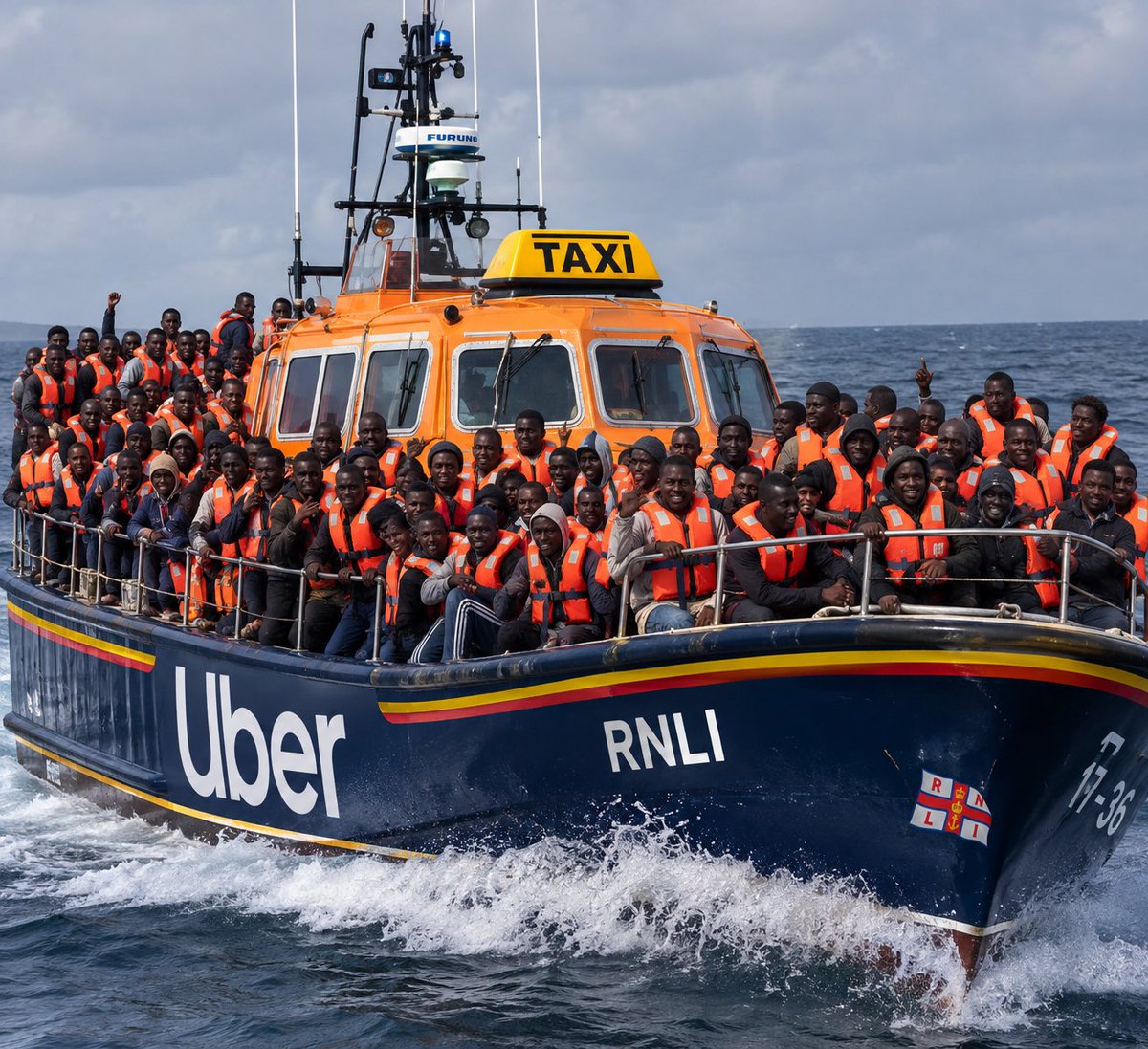 LukeWebster21's tweet photo. @RNLI are now bookable on Uber. Once they’ve picked you up they also offer you a job with uber aswell. https://t.co/kRVfaj6dFr