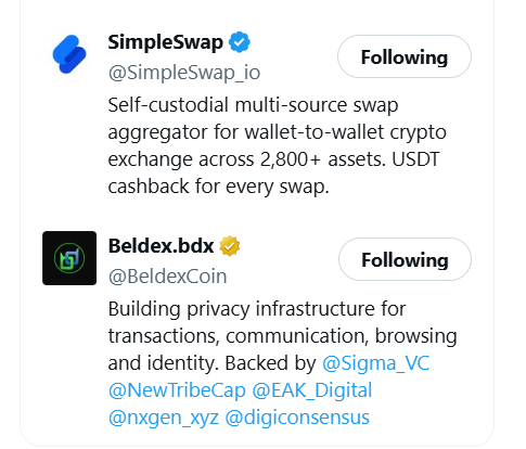 Nipol9_173's tweet photo. @SimpleSwap_io @BeldexCoin @Ohaland333 @0Xos333 Do you prefer privacy, self custody or easy access in crypto?

To me, real control begins when I don’t have to choose just one.e.

https://t.co/8vzULOEgxN https://t.co/oddTSQSaIU