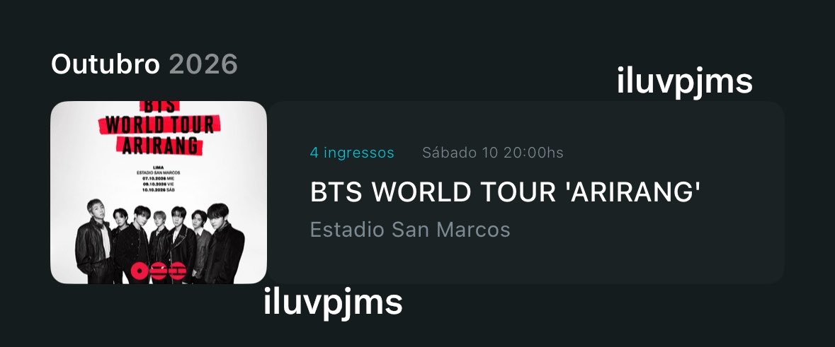 iluvpjms's tweet photo. BUSCO INTERCAMBIAR ❗️❗️
VIP 10 X CAMPO 9

una de las amigas con las que iba a ir al concierto ya no va a poder asistir y esta intercambiando su entrada a soundcheck el 10 por campo B el 9, o también COMPROO. Dudas al dm, solo trato presencial. 

#BTS_WORLDTOUR_ARİRANG https://t.co/7jWYBqYoWD