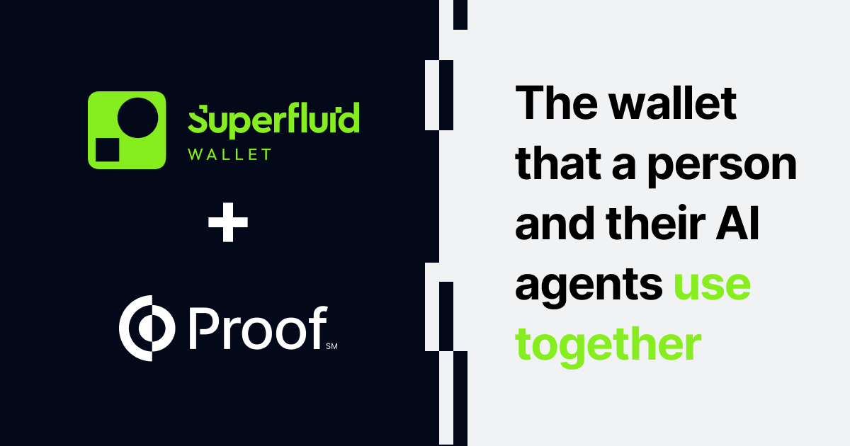 proof's tweet photo. An AI agent can hold a wallet, propose a payment, and sign for it. It can't prove a human authorized any of it.  Today @sfwallet launches Superfluid Wallet. Proof is the human identity layer behind it:  https://t.co/qyoLHrA4g8 https://t.co/BZucn7zhF2