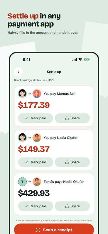 quantdeskin's tweet photo. Day 3: splitting the bill is only half the problem.
The awkward part comes after “who owes what?” Halvsy calculates each share, hands the amount to the payment app people already use, and lets the group mark it paid.
Less math. Fewer tabs. One shared state. https://t.co/S2mApmmS6v
