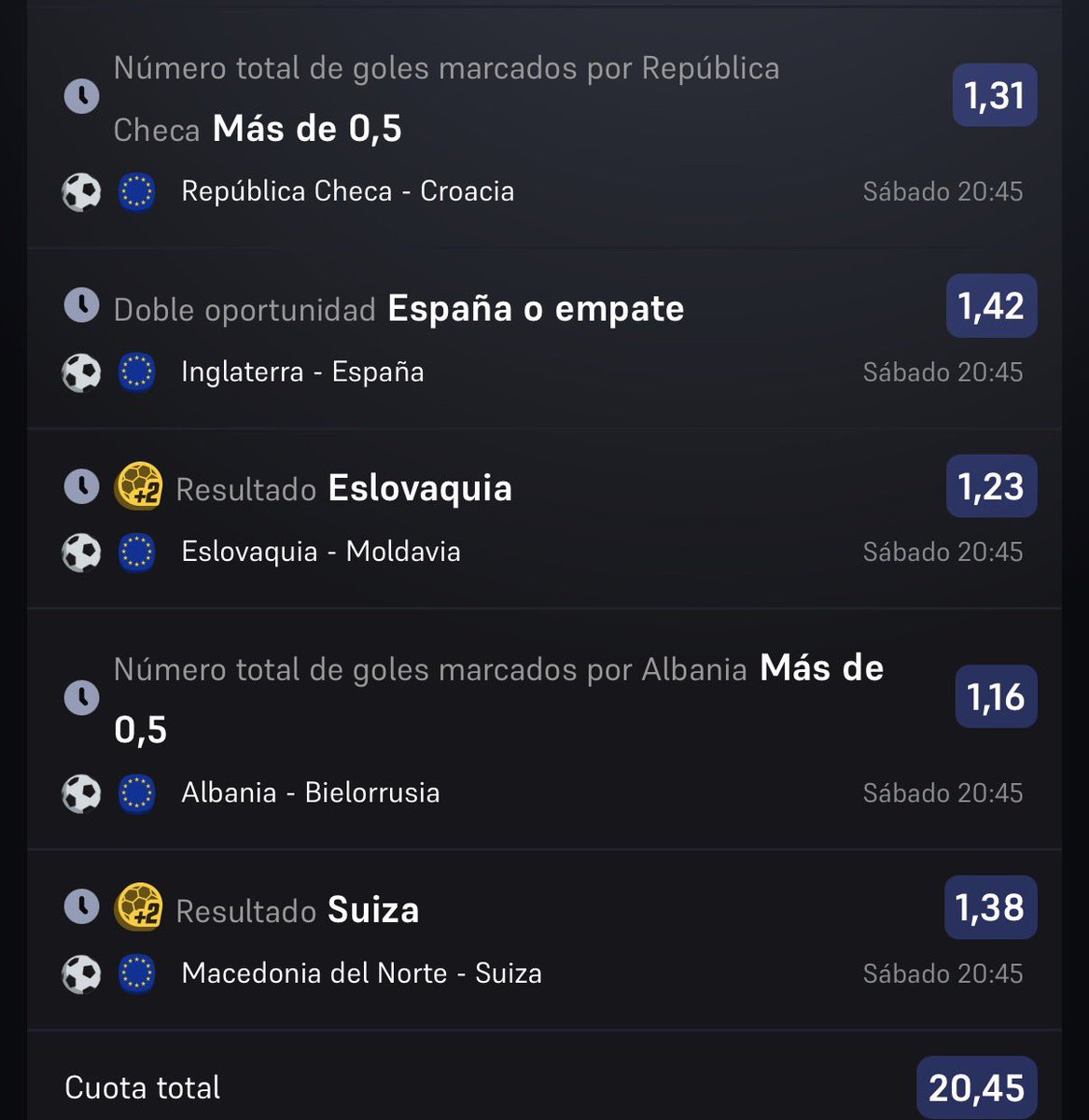 pablocaabello's tweet photo. 🏆 Mi combinada cuota 21 para la primera jornada de Nations League (domingo).

Veo bastante valor, a priori debería salir fácilmente si no suceden cosas raras, ¿que opináis? En el primer comentario os dejaré la mejor 👇🏼 https://t.co/OW2pqa7Rcy