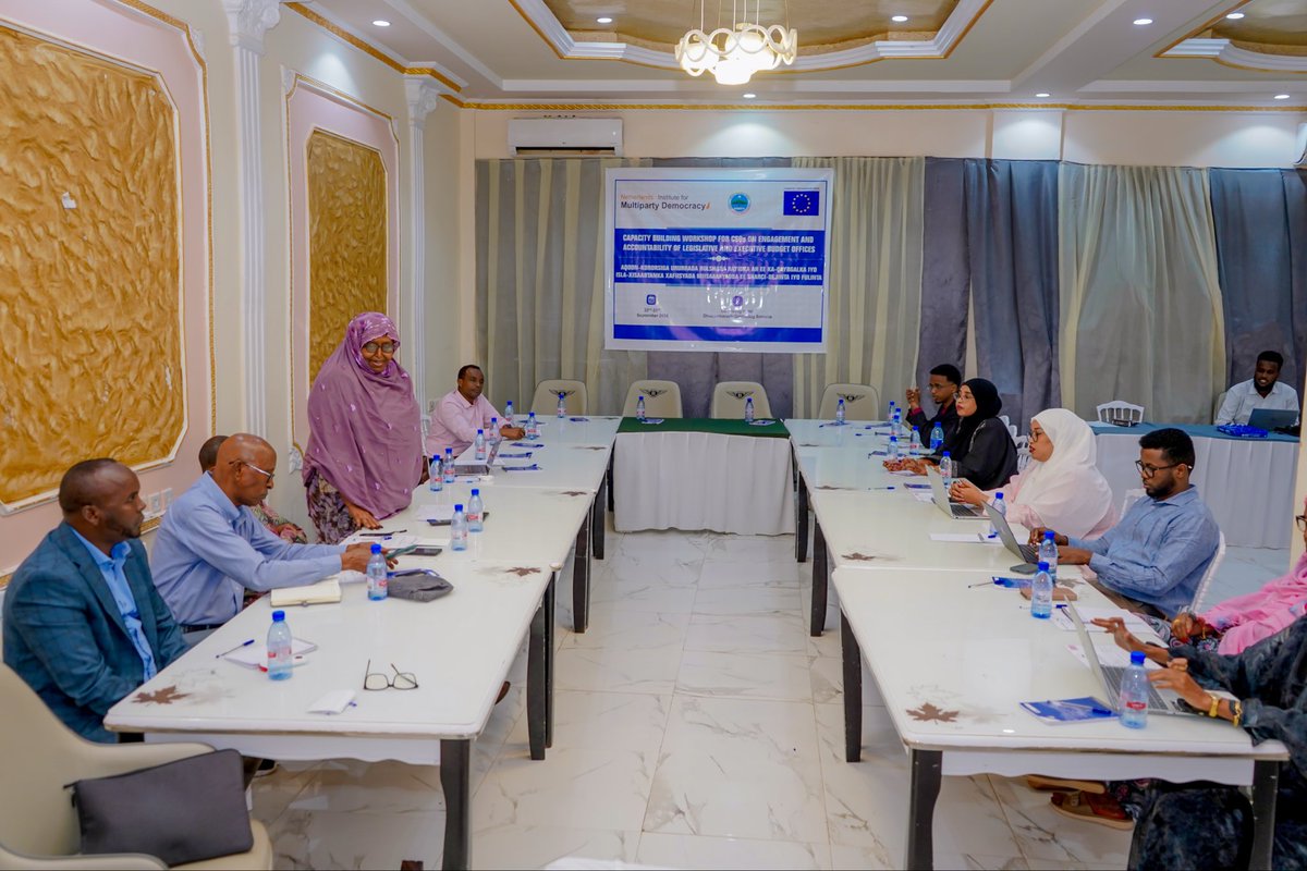 GoleKaab's tweet photo. Duniya Mohamed Ali, Executive Director of the Somali Women Education Center #SWEC and a member of the Civil Society Working Group of Observers, shared her experience in parliamentary monitoring and oversight during the opening of the capacity-building workshop on Engagement and Accountability of Legislative and Executive Budget Institutions, organized by @SONSA_NSA through @GoleKaab.
Ms. Duniya highlighted the progress made in civil society engagement with Parliament, noting that while observers initially faced challenges in gaining acceptance, MPs have increasingly recognized and appreciated their consistent monitoring and participation in committee meetings and discussions on bills.
“Some MPs who initially questioned our monitoring now recognize our commitment and consistent presence in Parliament.”
She also highlighted the need to improve access to parliamentary attendance information, recording of MPs’ contributions, and digital systems within Parliament. She further emphasized the importance of expanding civil society monitoring and engagement to the Senate, given its important role in the legislative process while many times they have suggested to attend it the senate house @AqalkaSare therefore, this’s another important we can expend our role and influence in the legislative sectors.
#SONSA #GoleKaab #SomaliCivilSociety #ParliamentaryOversight #CSOs #CitizenEngagement #Accountability